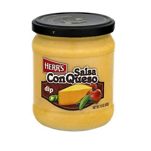 Herr's Salsa Con Queso 15 oz Glass Jars - Pack of 6