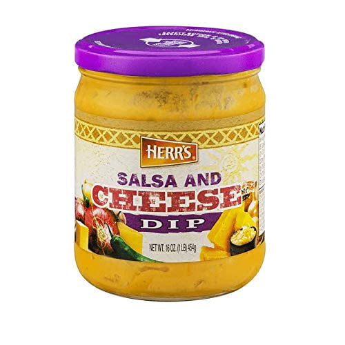 Herr's Salsa and Cheese Dip 16 oz Glass Jar - Pack of 12