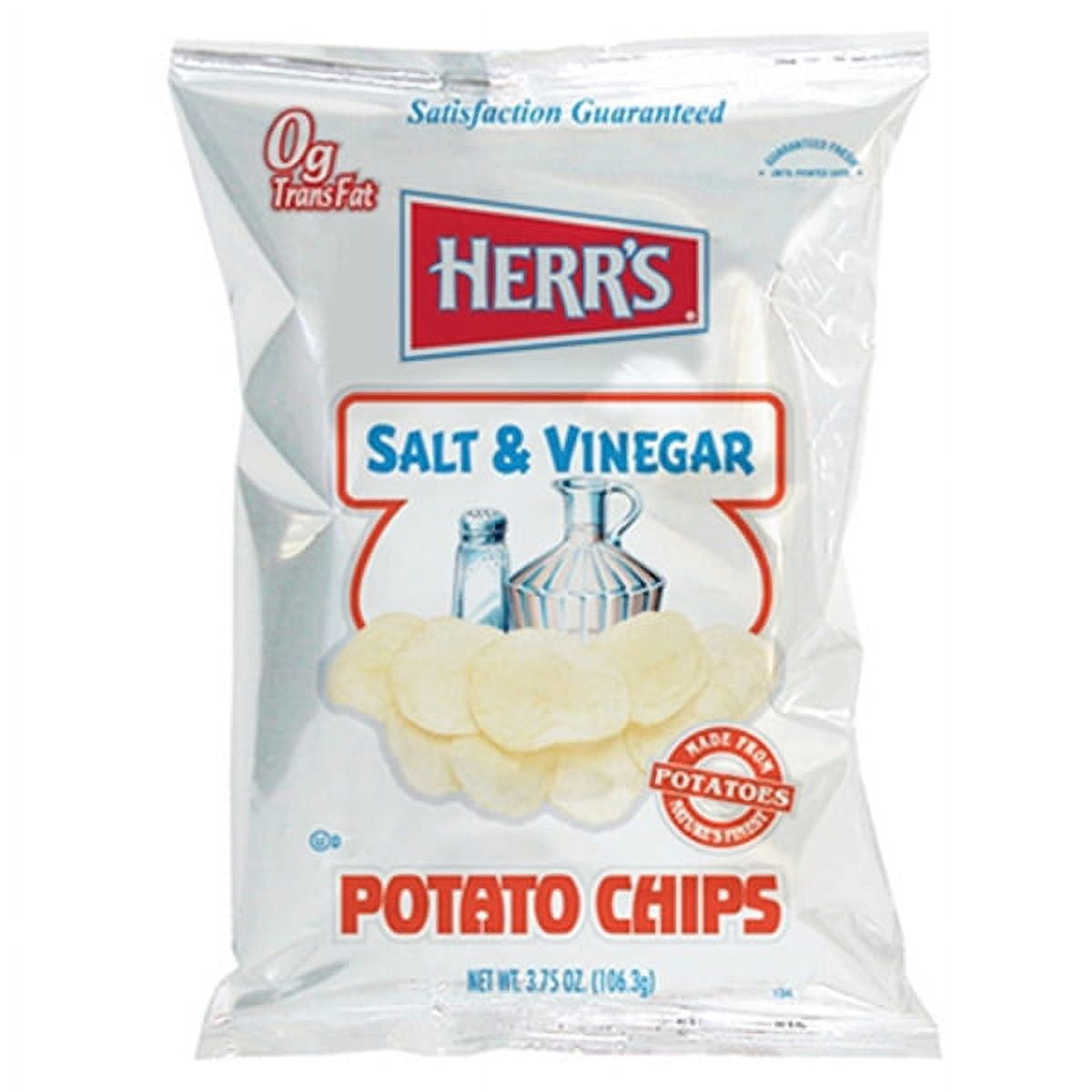 Herr's Salt & Vinegar Potato Chips 2 oz Bags Pack of 24