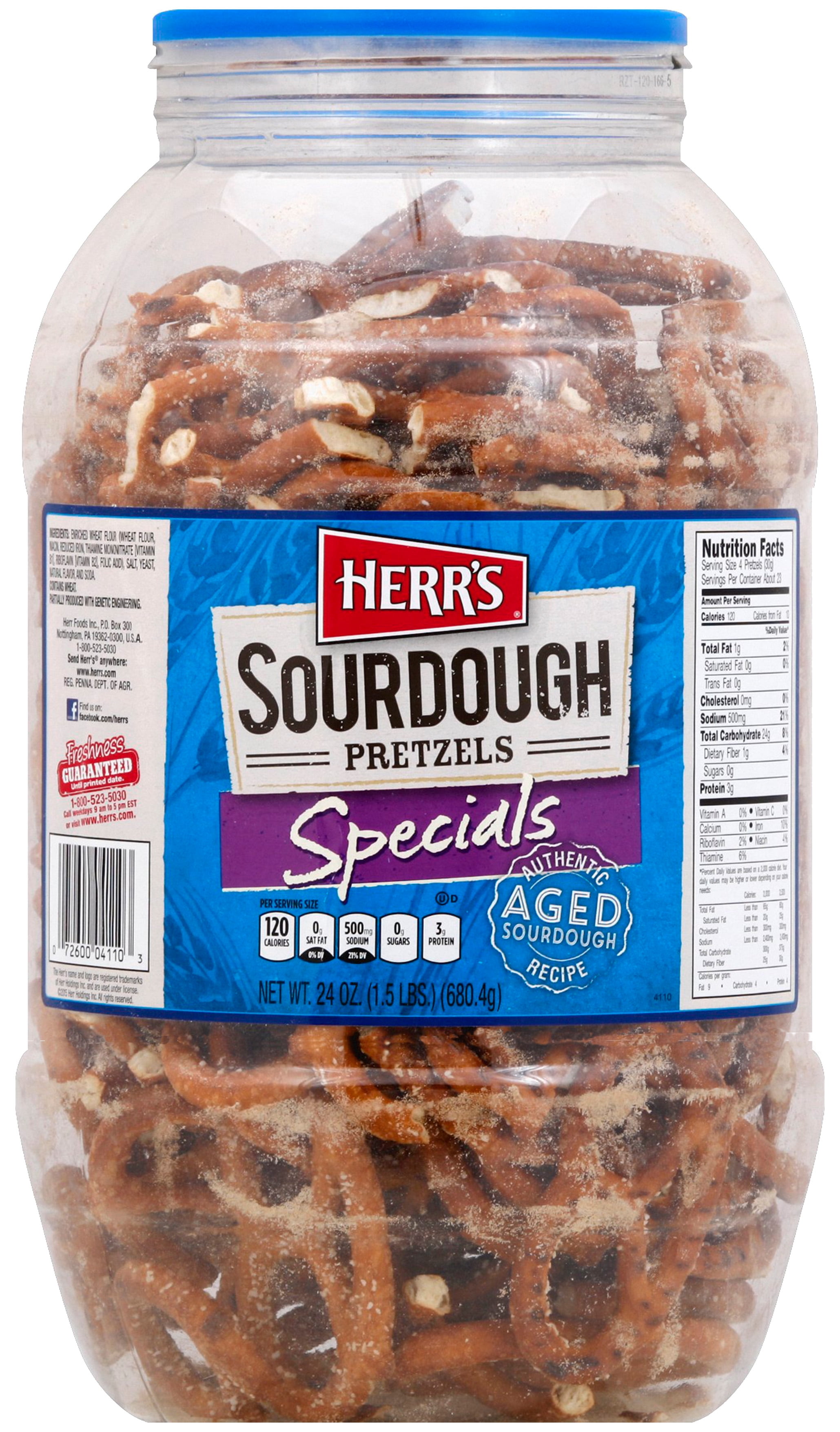 Herr's Sourdough Specials Pretzels Barrel, 24 Oz