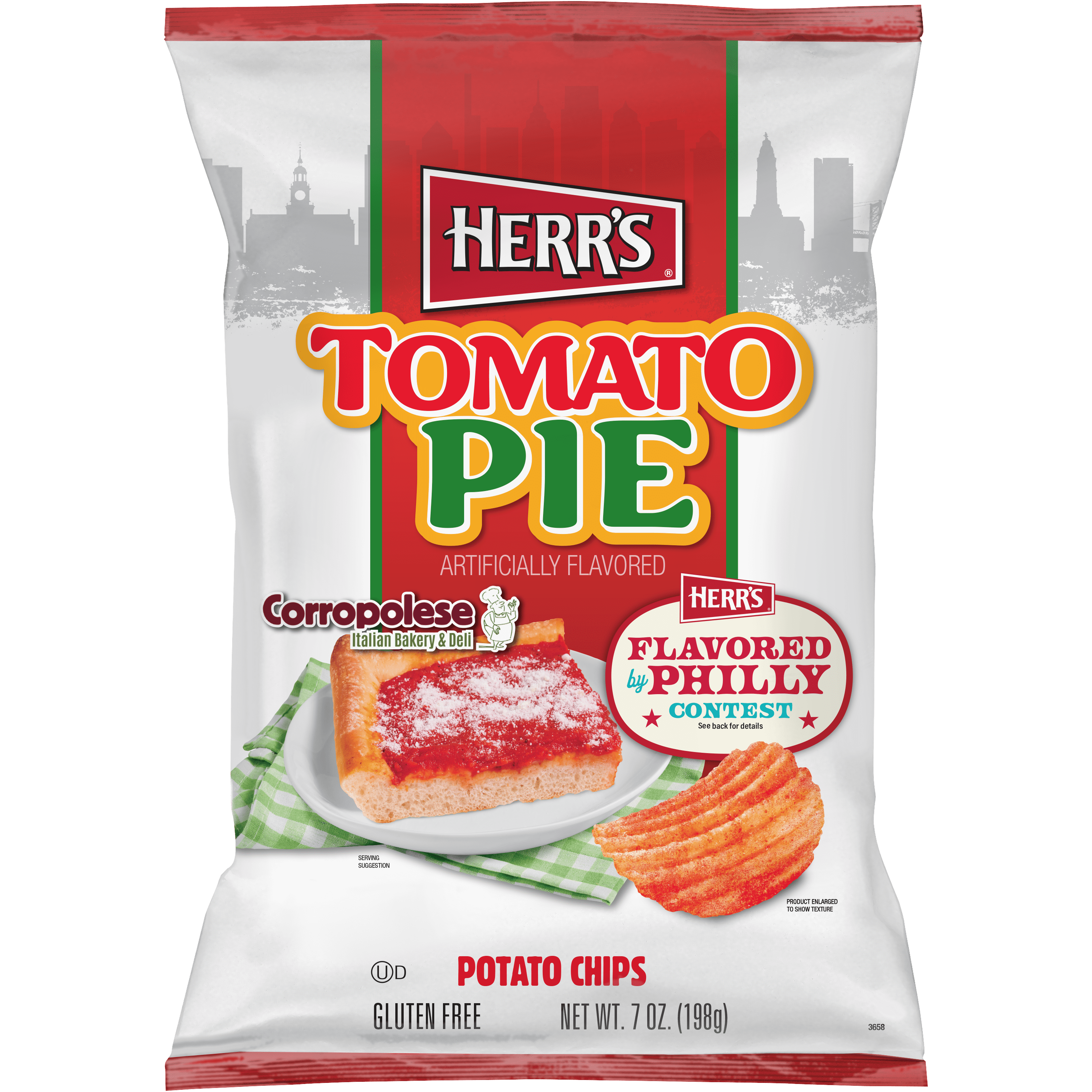 Herr's Tomato Pie Ripple Chip 7oz - Walmart.com