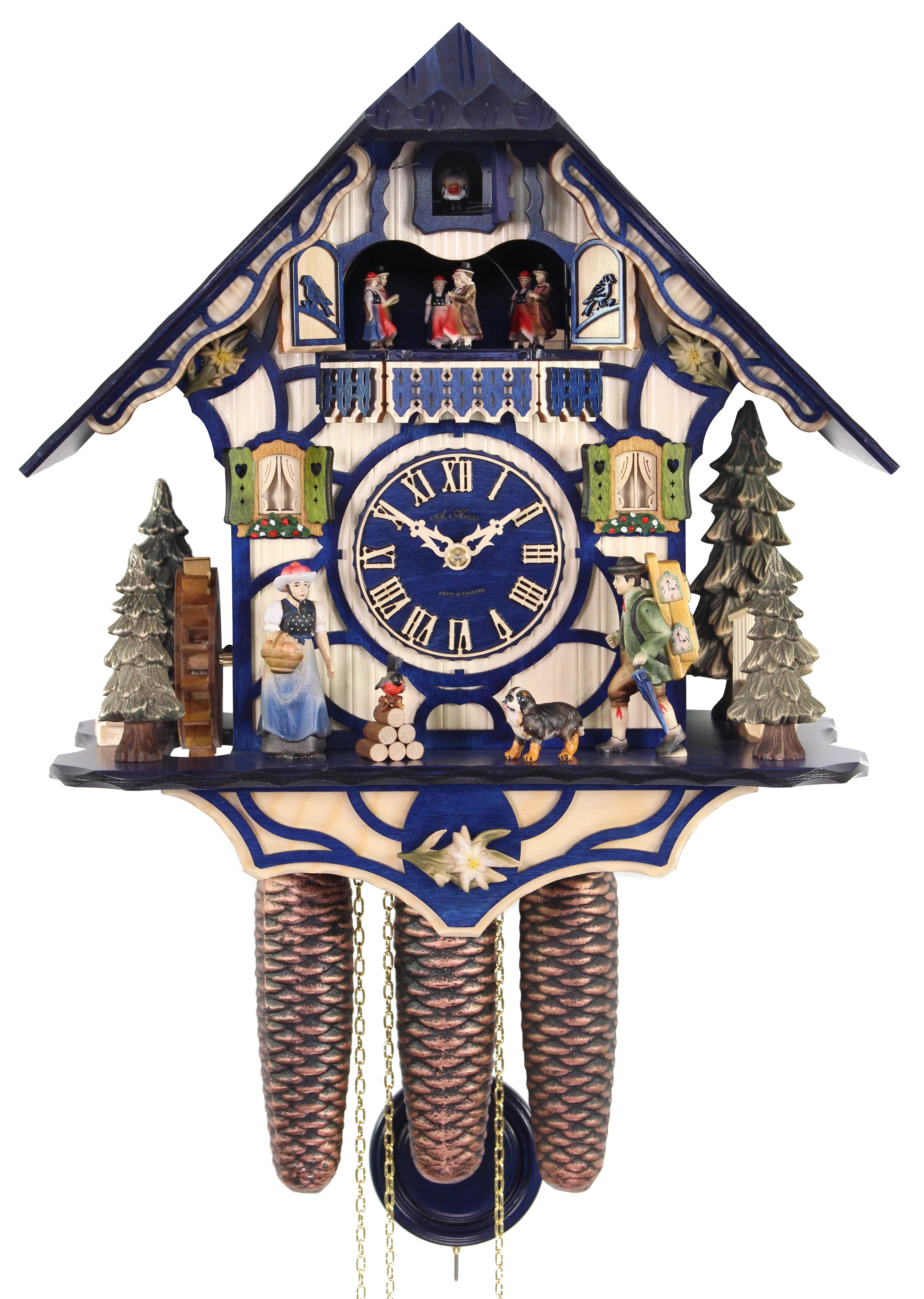 HerrZeit by Adolf Herr Cuckoo Clock Black Forest MAGIC BLUE