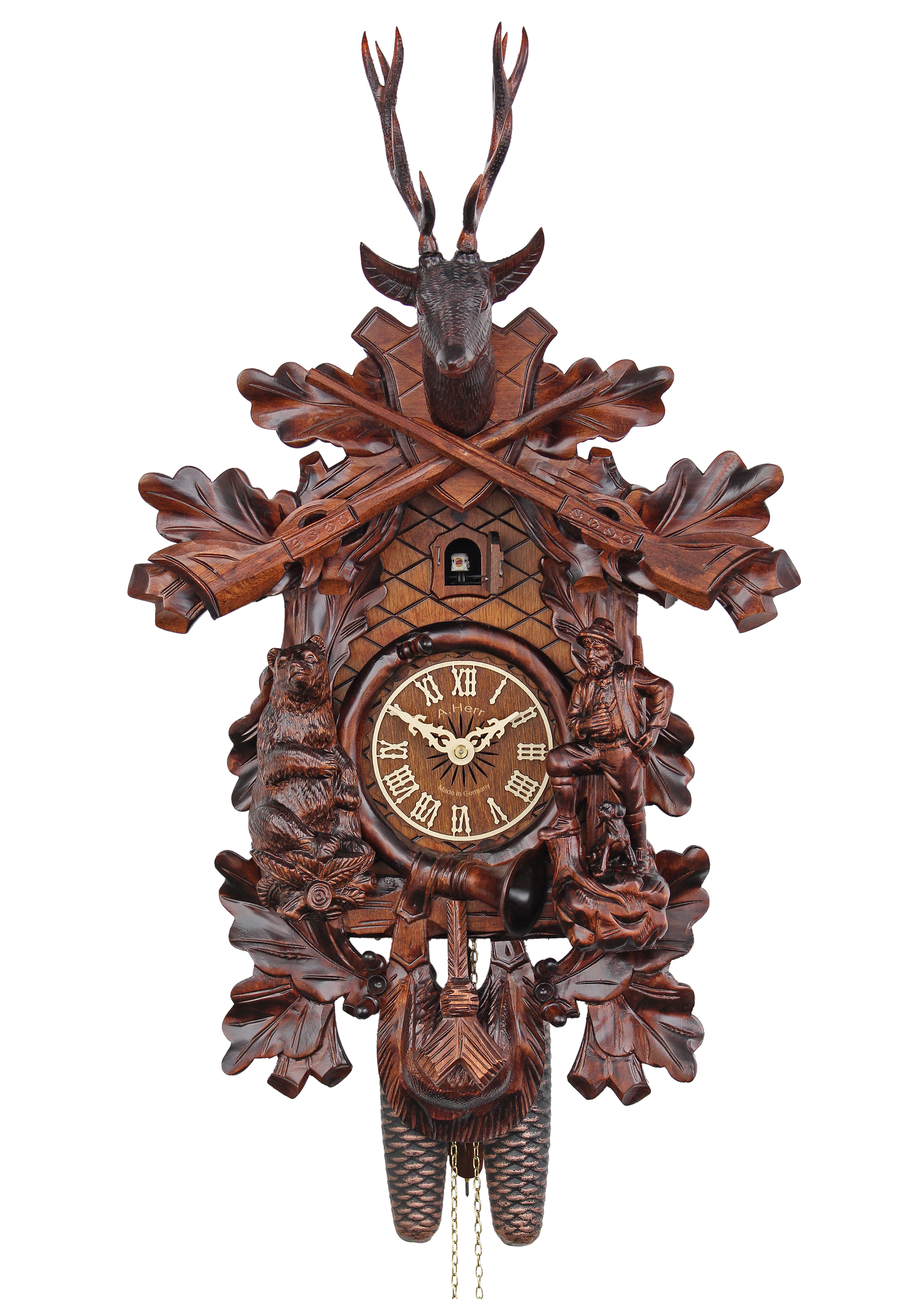 HerrZeit by Adolf Herr Cuckoo Clock - The Bear Hunter XL handshingled ...