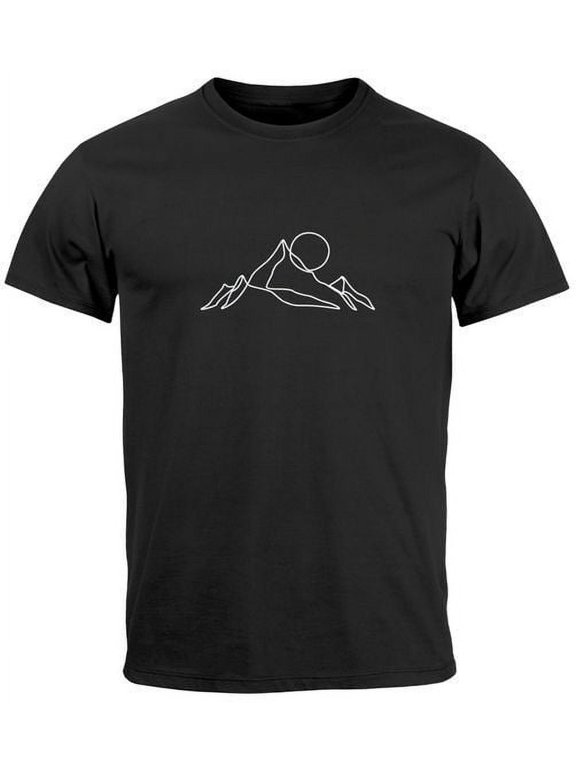 Herren T-Shirt Berge Wandern Brustprint Aufdrucke Gebirge Outdoor Fashion