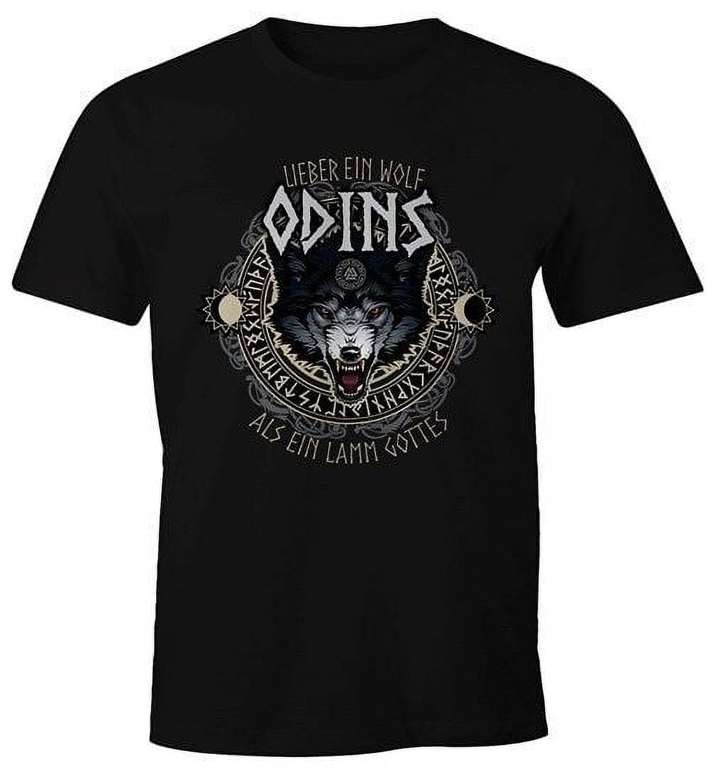 Herren TShirt Lieber ein Wolf Odins als ein Lamm Gottes FunShirt