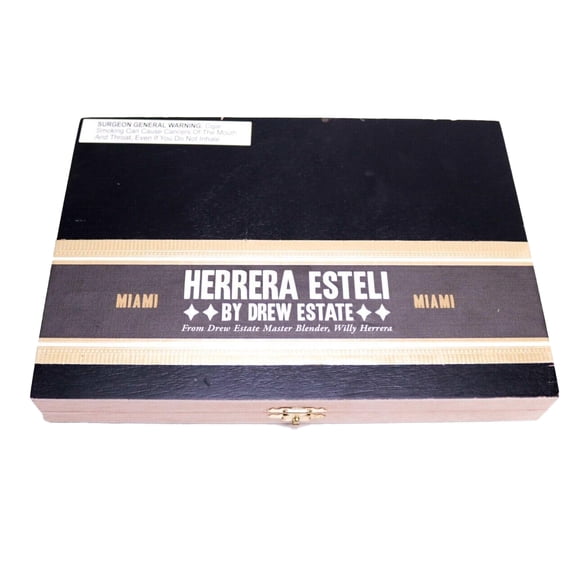 Herrera Esteli Robusto Grande Miami Empty Wood Cigar Box 9" x 6.25" x 1.25"