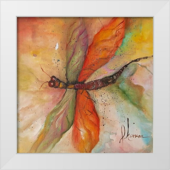 Herrera, Leticia 12x12 White Modern Wood Framed Museum Art Print Titled - Libelula 2