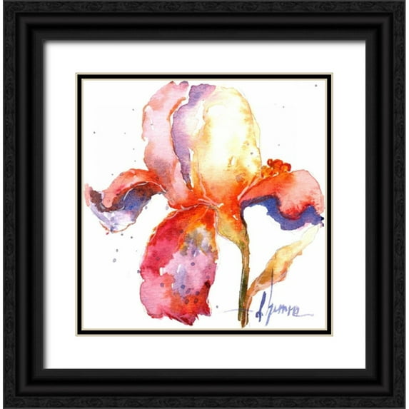 Herrera, Leticia 20x20 Black Ornate Wood Framed with Double Matting Museum Art Print Titled - Blooms Hermanas II