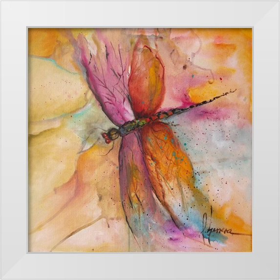 Herrera, Leticia 26x26 White Modern Wood Framed Museum Art Print Titled - Libelula 1