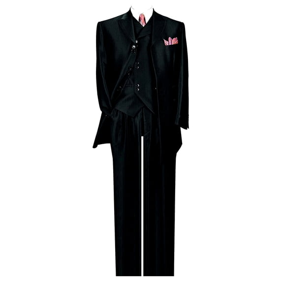 Herring Bone Stripe High Fashion Suit with Vest & Pants