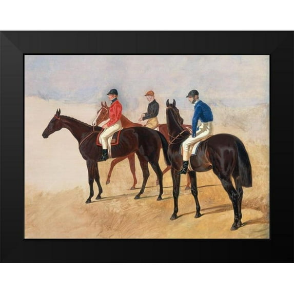Herring, John Frederick 14x12 Black Modern Framed Museum Art Print Titled - Steeplechase cracks