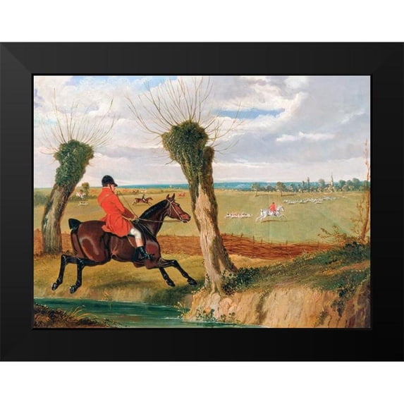 Herring, John Frederick 14x12 Black Modern Framed Museum Art Print Titled - The Suffolk Hunt-Full Cry