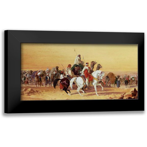Herring, John Frederick 14x9 Black Modern Framed Museum Art Print Titled - An Arab Caravan