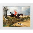 thumbnail image 1 of Herring, John Frederick 18x15 White Modern Wood Framed Museum Art Print Titled - Foxhunting-Clearing a Ditch, 1 of 4