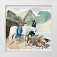 thumbnail image 1 of Herring, John Frederick 20x20 White Modern Wood Framed Museum Art Print Titled - Two Horses Eating From a Wheel-Barrow Watched by a Goat and Three Ducks, 1 of 4