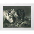 thumbnail image 1 of Herring, John Frederick 24x19 White Modern Wood Framed Museum Art Print Titled - Le Maigre Repas - Steel Engraving, 1 of 4