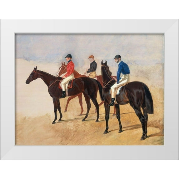 Herring, John Frederick 32x25 White Modern Wood Framed Museum Art Print Titled - Steeplechase cracks