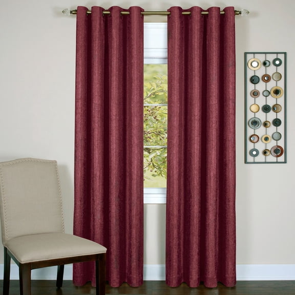 Herringbone 54" X 84" Window Curtain Panel Terracotta