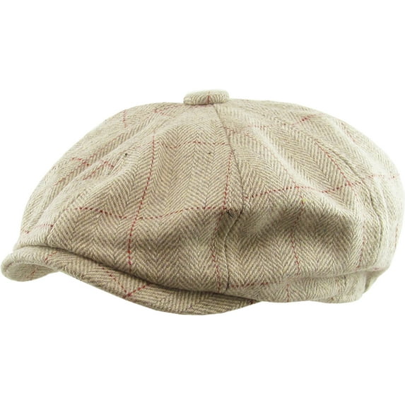 Herringbone Applejack Wool Blend Newsboy Gatsby Ivy Hat Golf Driver Ascot