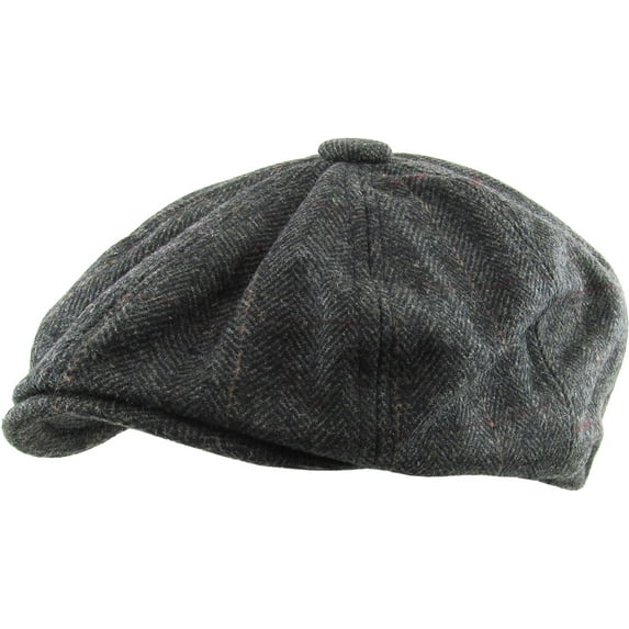 Herringbone Applejack Wool Blend Newsboy Gatsby Ivy Hat Golf Driver Ascot