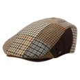 thumbnail image 1 of Herringbone Check Patch Men's Wool Tweed Newsboy Ivy Cap Gatsby Golf Flat Hat, 1 of 23