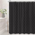 thumbnail image 1 of Herringbone Chevron Shower Curtain Extra Long 72x84 Inch Black Geometric Striped Modern Fashion Panel Decor Fabric Bathroom Set Polyester Waterproof 12 Pack Hooks, 1 of 6