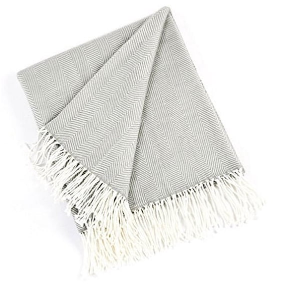Herringbone Design Throw Blanket (Grey)