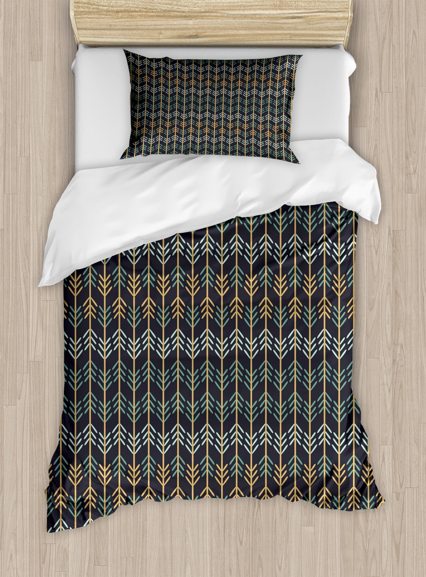 Zima King Size Duvet Cover, Embroidered Herringbone Pattern, Gray Cotton By Casagear Home main image 1