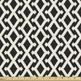 thumbnail image 1 of Ambesonne Herringbone Fabric by the Yard Upholstery, Ethnic Style Rhombuses, 2 Yards, Ivory and Charcoal Grey, 1 of 4