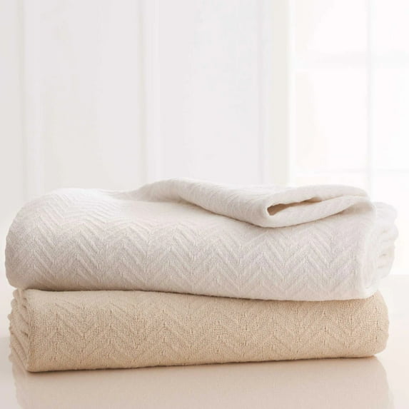 Herringbone & Honeycomb Weave Thermal Blanket 2 PK