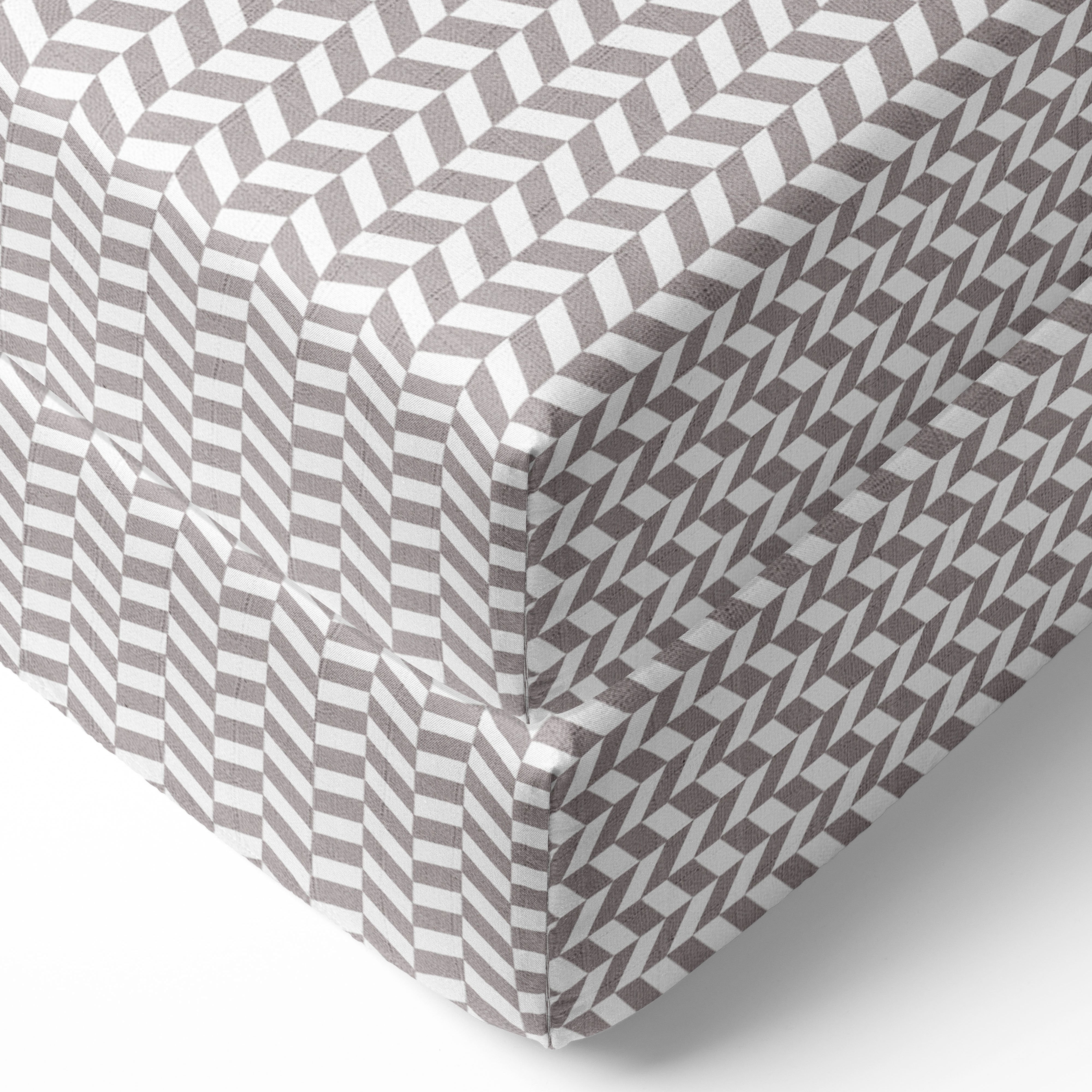 Herringbone Houndstooth Grey Muslin Crib or Toddler Bed Fitted Sheet Cotton Muslin