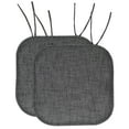 thumbnail image 1 of Herringbone Memory Foam 16 x 16 Chair Pad With Ties Black 2 Pack, 1 of 3