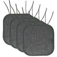 thumbnail image 1 of Herringbone Memory Foam 16 x 16 Chair Pad With Ties Black 4 Pack, 1 of 3