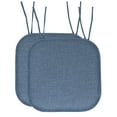 thumbnail image 1 of Herringbone Memory Foam 16 x 16 Chair Pad With Ties Blue 2 Pack, 1 of 3