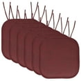 thumbnail image 1 of Herringbone Memory Foam 16 x 16 Chair Pad With Ties Burgundy 6 Pack, 1 of 3