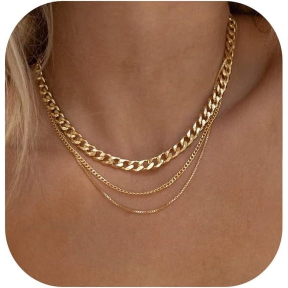 Herringbone Necklace For Women,Dainty Gold Necklace,14K Gold Plated Snake,Gold Chain Choker Necklaces,Simple Gold Layered Necklaces,Gold Jewelry Gift For Women[Z1850]