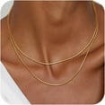 thumbnail image 1 of Herringbone Necklace for Women,Dainty Gold Necklace,14k Gold Plated Snake,Gold Chain Choker Necklaces,Simple Gold Layered Necklaces,Gold Jewelry Gift for Women, 1 of 16