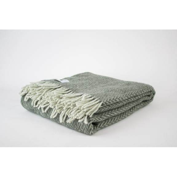 Herringbone New Wool Throw Blanket, Pure 100% Wool Blanket, Warm Cozy Blanket