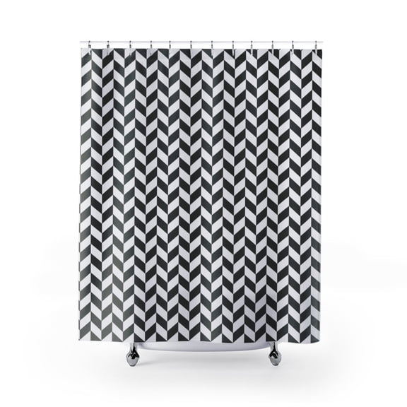 Herringbone Seamless Pattern Premium 71"x74" Waterproof Shower Curtain for Stylish Bath Decor