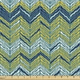 thumbnail image 1 of Ambesonne Herringbone Fabric by the Yard Upholstery, Abstract Wavy Branch, 2 Yards, Earth Yellow Night Blue, 1 of 4