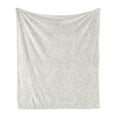 thumbnail image 1 of Herringbone Soft Flannel Fleece Throw Blanket, Vertical Borders with Chevron Triangles Hand Drawn Style Random Lines Hipster, Cozy Plush for Indoor and Outdoor Use, 50" x 70", Tan White, by Ambesonne, 1 of 5
