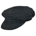thumbnail image 1 of Herringbone Wool Blend Fiddler's Cap - M - Charcoal, 1 of 6