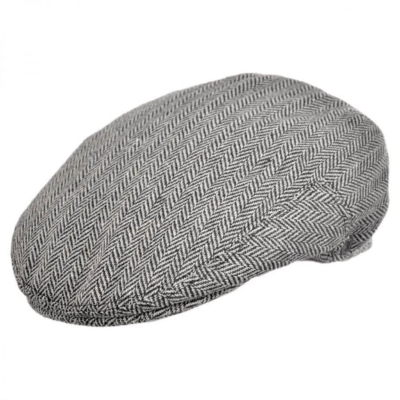 Herringbone Wool Blend Ivy Cap - L - Gray
