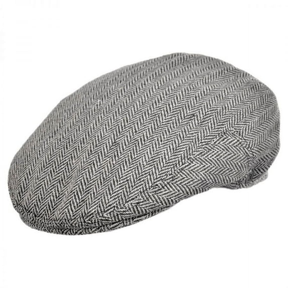 Herringbone Wool Blend Ivy Cap - XL - Gray