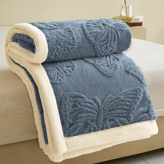 Herrklp Blanket, Winter Blanket Soft Warm Solid Color Double Layer Sheep Blanket Nap Blanket 39.37x59.05in
