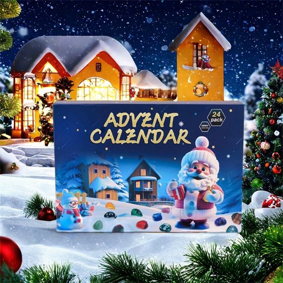 Herrklp Christmas, 2024 Christmas Advent Calendar 24 Natural Crystal Agate Fossils Day Christmas gifts