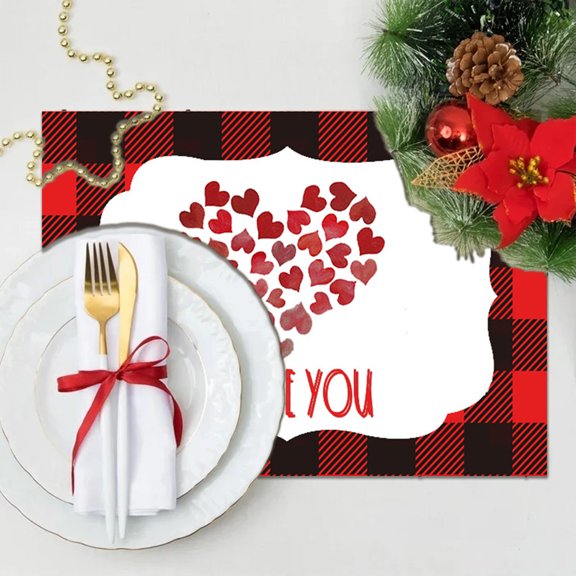 Herrklp Christmas, Christmas Series New Year Placemats Living Room Western Tableware Insulation Mats Restaurant Mood Layout Table Mats Linen Printed Insulation Mats Western