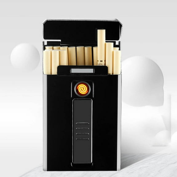 Herrklp Electric Lighter, 20 Fine Cigarettes Case With USB Charging Lighter Lighter Explosion 20 Fine Cigarettes Case With USB Charging Lighter Lighter Explosion