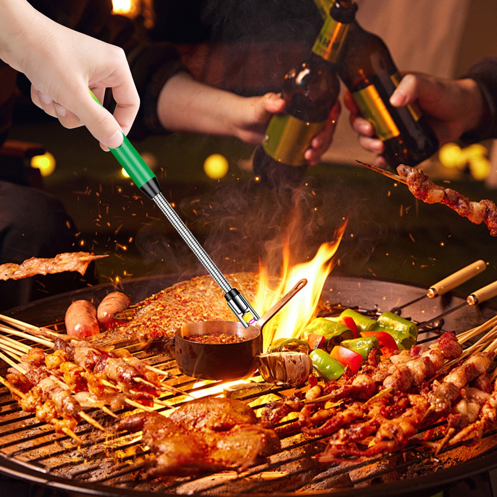 Herrklp Electric Lighter, Kitchen Candle Gas Stove Charging Lighter USB