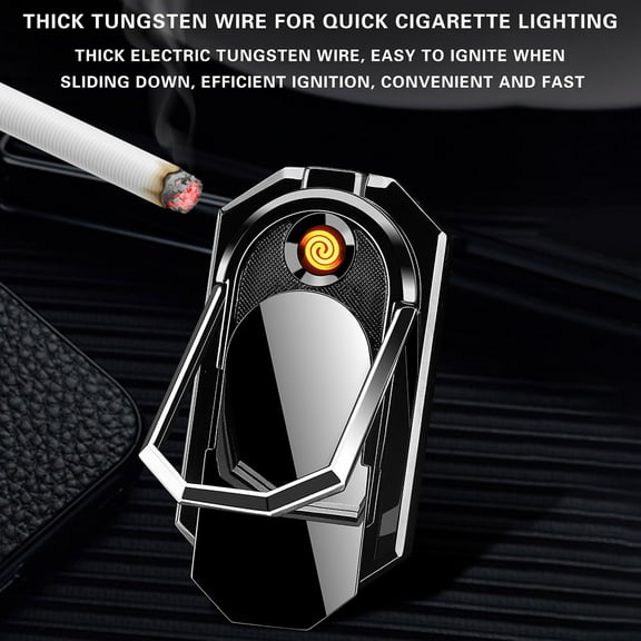 Herrklp Electric Lighter, Mobile Phone Cigarettes Lighter USB Ring Buckle Charging Lighter Lighter